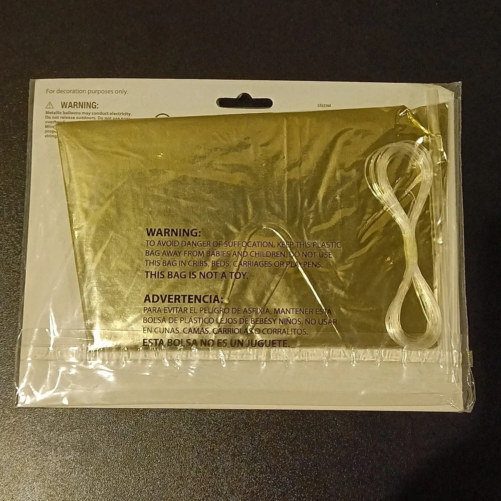 NWT 5 Gold Air Filled Balloon Banner | Helium Free | Refillable | Sip Yay Sip